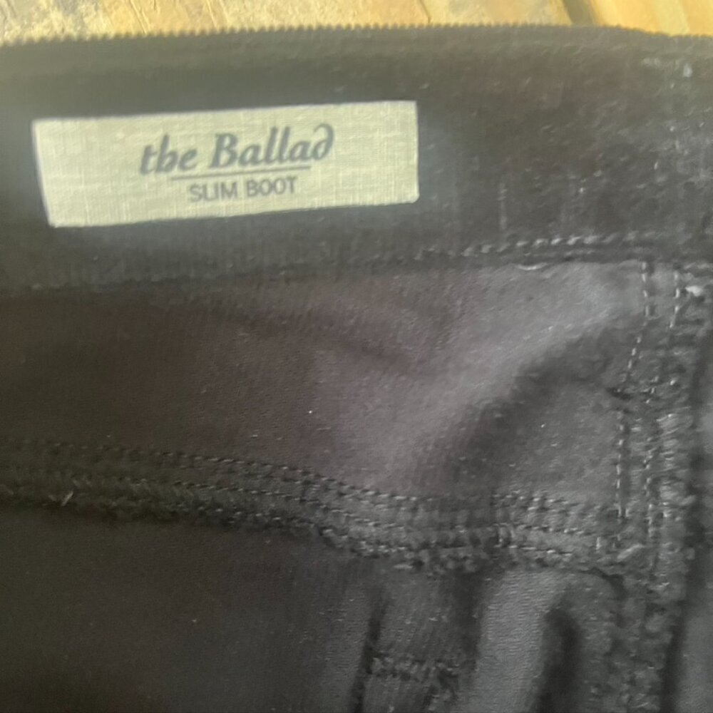 AG Adriano Goldschmied The Ballad Slim Boot Cut Black Corduroy Pants 28R - Picture 7 of 9